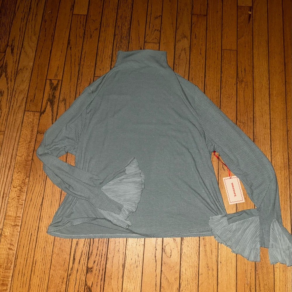 Women's Mint Green Turtleneck Top 3X